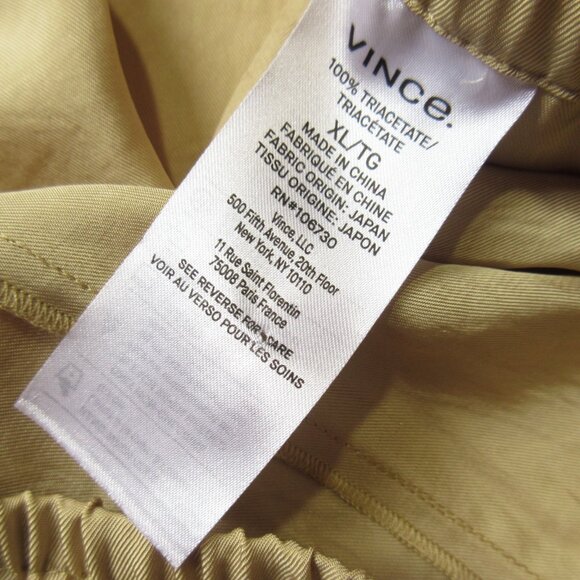 NWT Vince Drapey Satin Culotte in Maize Lightweight Super Wide Crop Pants XL - Picture 7 of 7